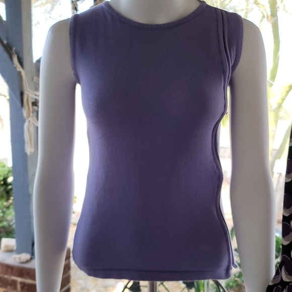 Babe Didrikson Slant Side Zip Sleeveless Tank Top - Picture 1 of 8